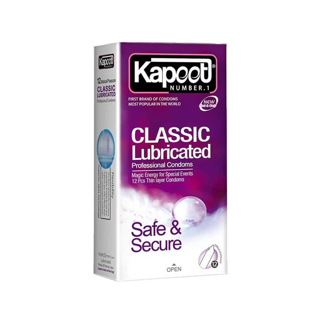 classic-kapoott کاندوم کاپوت مدل Classic Lubricated بسته 12 عددی - تصویر 1