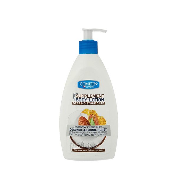 lotion-comeon-coconut-2 لوسیون بدن نارگیل، بادام و عسل کامان مناسب انواع پوست حجم 510 میلی لیتر - تصویر 1