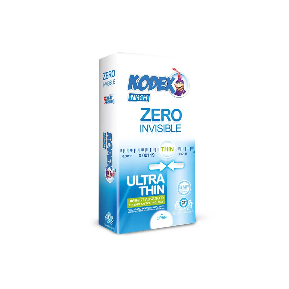 zero-2 کاندوم کدکس مدل Zero Invisible بسته 12 عددی - تصویر 1